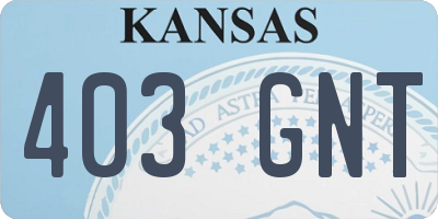 KS license plate 403GNT