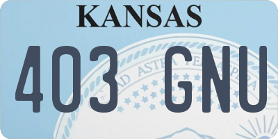 KS license plate 403GNU