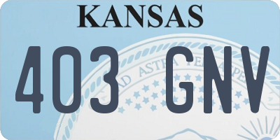 KS license plate 403GNV