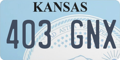 KS license plate 403GNX