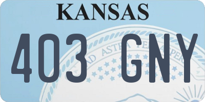 KS license plate 403GNY