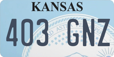 KS license plate 403GNZ
