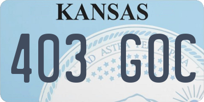 KS license plate 403GOC