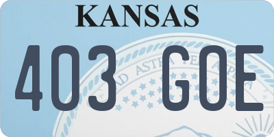 KS license plate 403GOE