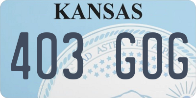 KS license plate 403GOG