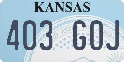 KS license plate 403GOJ
