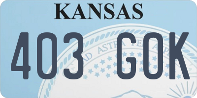 KS license plate 403GOK