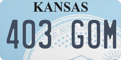 KS license plate 403GOM