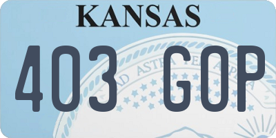 KS license plate 403GOP