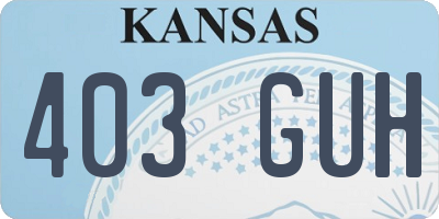 KS license plate 403GUH