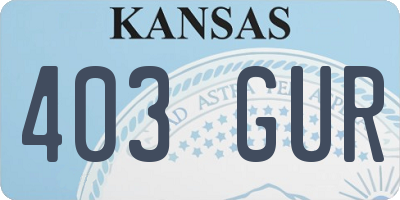 KS license plate 403GUR