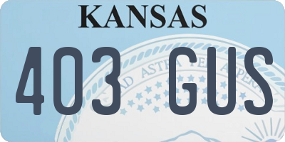 KS license plate 403GUS