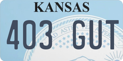 KS license plate 403GUT