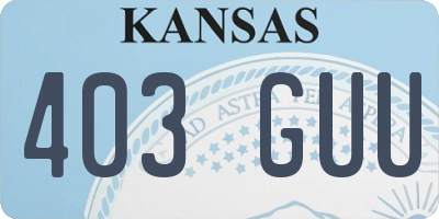 KS license plate 403GUU