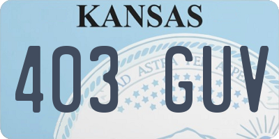 KS license plate 403GUV