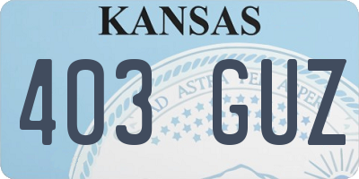 KS license plate 403GUZ