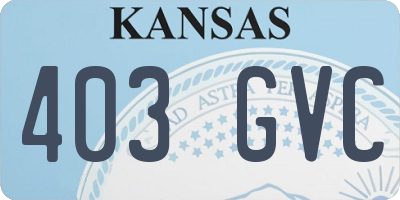 KS license plate 403GVC
