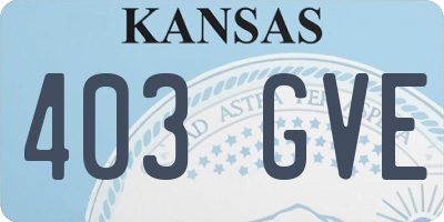 KS license plate 403GVE