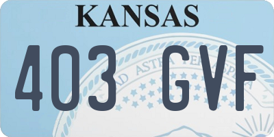 KS license plate 403GVF