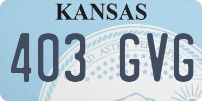 KS license plate 403GVG