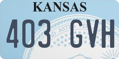 KS license plate 403GVH