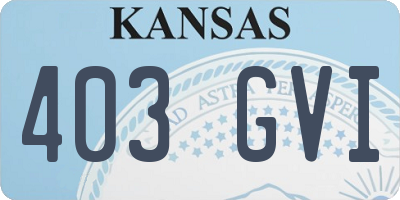 KS license plate 403GVI