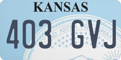 KS license plate 403GVJ