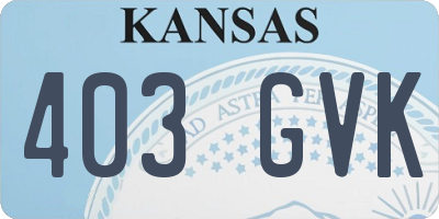 KS license plate 403GVK