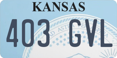 KS license plate 403GVL