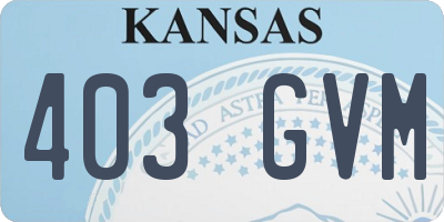 KS license plate 403GVM