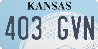 KS license plate 403GVN