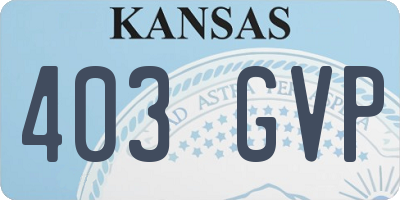 KS license plate 403GVP