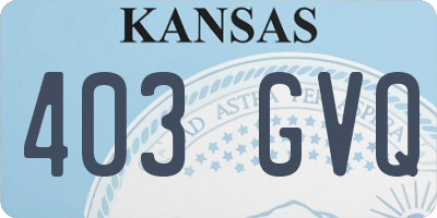 KS license plate 403GVQ