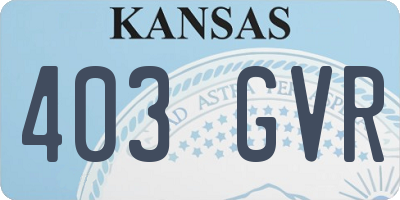 KS license plate 403GVR