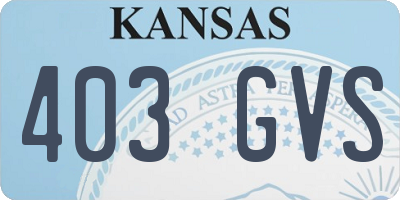 KS license plate 403GVS