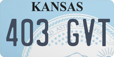 KS license plate 403GVT