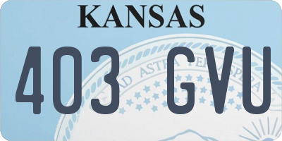 KS license plate 403GVU