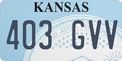 KS license plate 403GVV