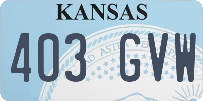 KS license plate 403GVW