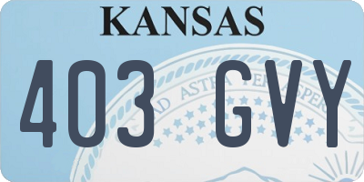 KS license plate 403GVY