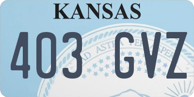 KS license plate 403GVZ