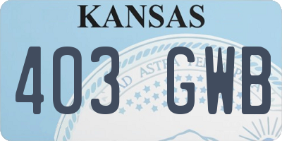 KS license plate 403GWB