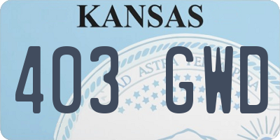KS license plate 403GWD