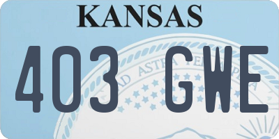 KS license plate 403GWE