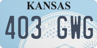 KS license plate 403GWG