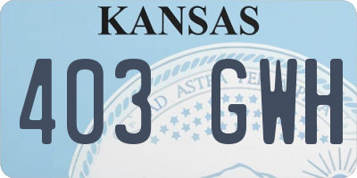 KS license plate 403GWH