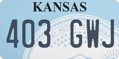 KS license plate 403GWJ