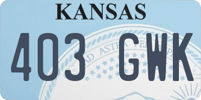KS license plate 403GWK