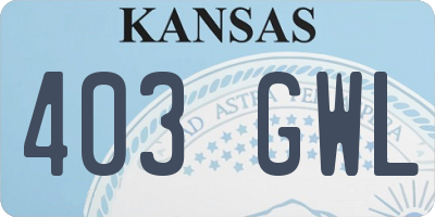 KS license plate 403GWL