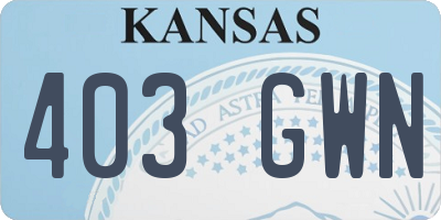 KS license plate 403GWN